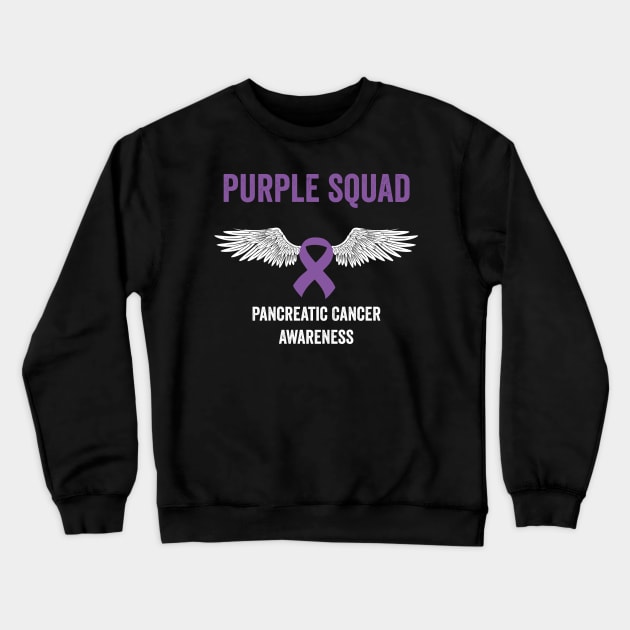 pancreatic cancer awareness - purple squad pancreatic cancer awareness month purple ribbon Crewneck Sweatshirt by Merchpasha1